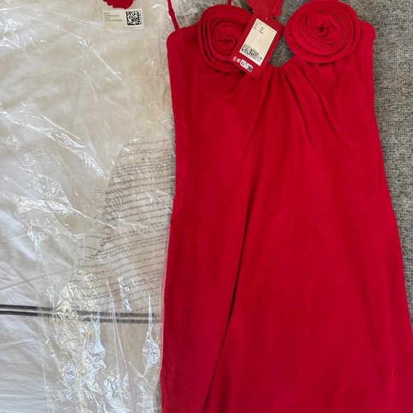 H&M X MAGDA BUTRYM ROSE APPLIQUÉD SLIP DRESS - Picture 6 of 7